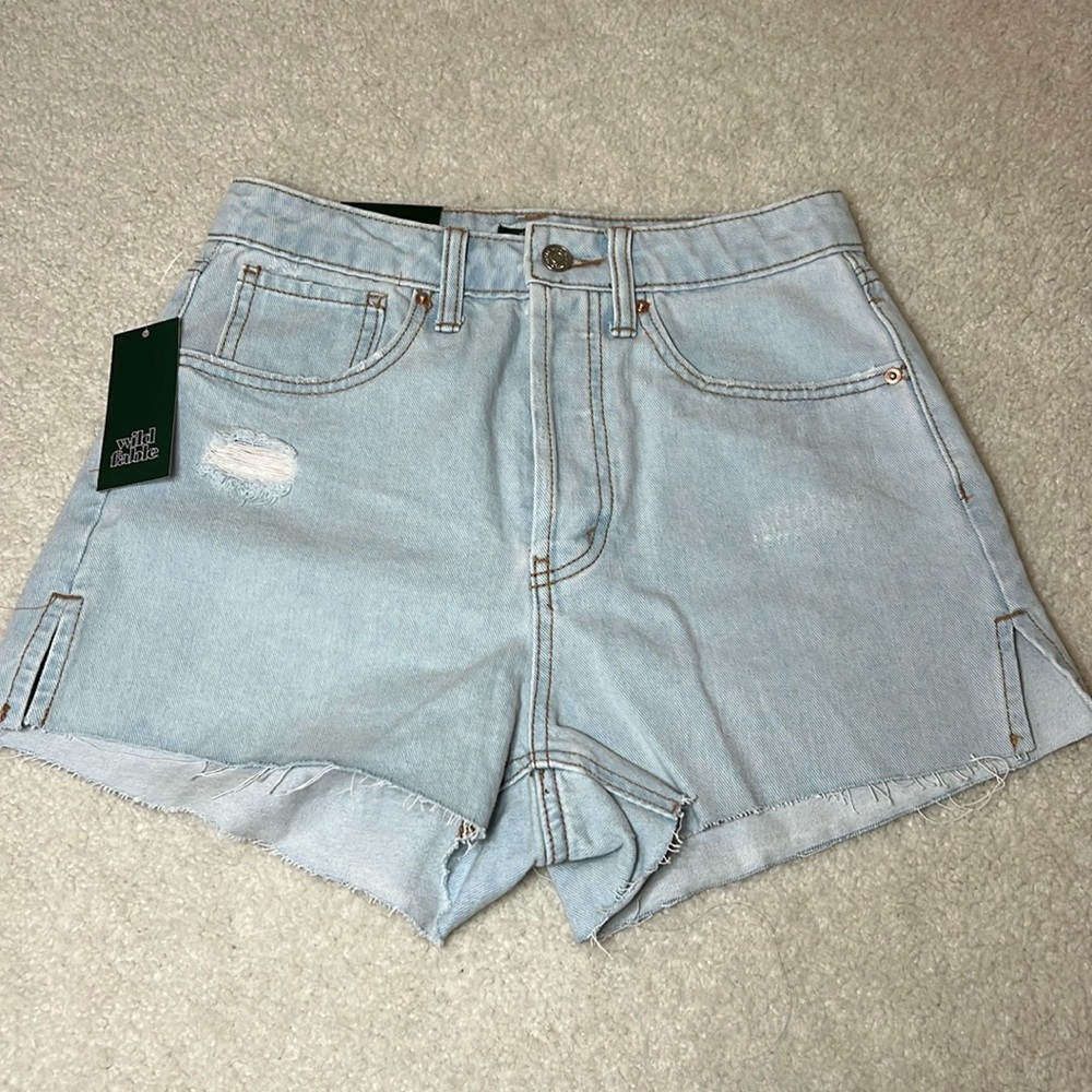 Super High Rise Denim Cutoff Shorts